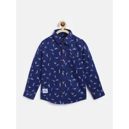 TALES & STORIES Boys Navy Blue Printed Casual Shirt-picture-32