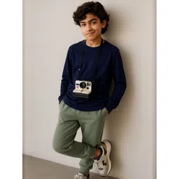 TALES & STORIES Boys Navy Blue Round Neck Long Sleeves Cotton T-shirt-picture-17