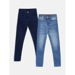 TALES & STORIES Boys Pack of 2 Cotton Slim Fit Slash Knee Stretchable Jeans-picture-55