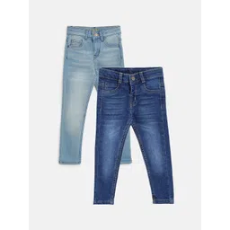 TALES & STORIES Boys Pack of 2 Slim Fit Heavy Fade Cotton Jeans-picture-46