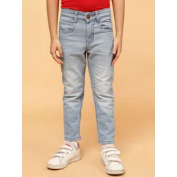 TALES & STORIES Boys Slim Fit Mid-Rise Light Fade Stretchable Jeans-picture-31