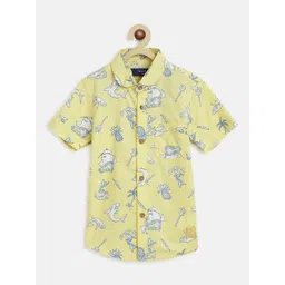 TALES & STORIES Boys Yellow Printed Casual Spread Collar  Shirt-picture-12