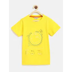 TALES & STORIES Boys Yellow Sports Printed T-shirt-picture-26
