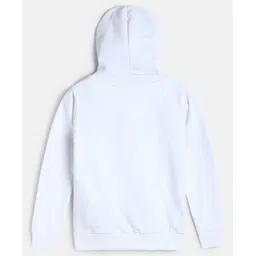 Tales & Stories Cotton Knit Full Sleeves Colour Blocked Hooded Light Winter Sweatshirt - White image 3