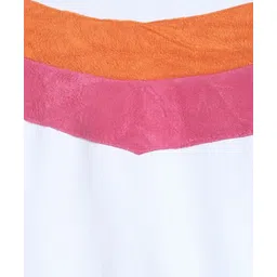 Tales & Stories Cotton Knit Full Sleeves Colour Blocked Hooded Light Winter Sweatshirt - White image 5