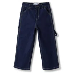 Tales & Stories Denim Woven Strap Designed Mild Washed Jeans - Navy Blue-picture-11