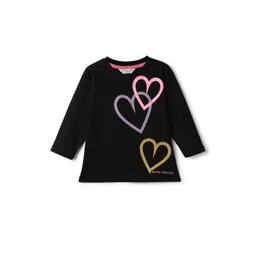 TALES & STORIES Girls Black Round Neck Full Sleeve Cotton T-shirt image 4