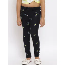 TALES & STORIES Girls Black Slim Fit Slash Knee Stretchable Jeans-picture-22