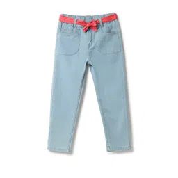 TALES & STORIES Girls Blue Slim Fit Mid-Rise Light Fade Stretchable Jeans-picture-34