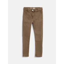 TALES & STORIES Girls Brown Slim Fit Chinos Trousers-picture-10
