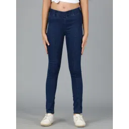 Tales & Stories Girls Dark Blue Cotton Jeggings-picture-25