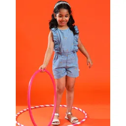 TALES & STORIES Girls Embroidered Cotton Jumpsuit-picture-17