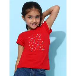 TALES & STORIES Girls Floral Printed Round Neck T-shirt-picture-55