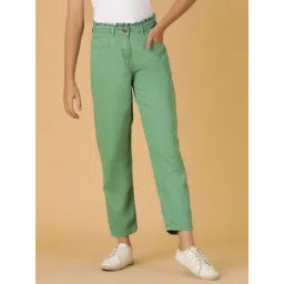 Tales & Stories Girls Green Cotton Jeans-picture-23