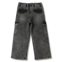Tales & Stories Girls Grey Wide Washed Jeans image 2
