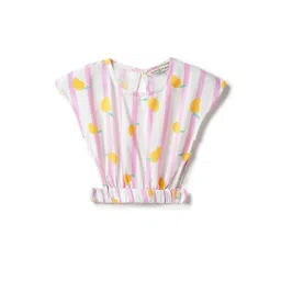 TALES & STORIES Girls Mango Printed Striped Top-picture-29