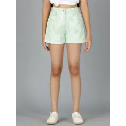 Tales & Stories Girls Mint Green Cotton Printed Shorts-picture-32