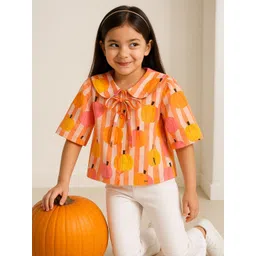 TALES & STORIES Girls Printed Peter Pan Collar Top-picture-18