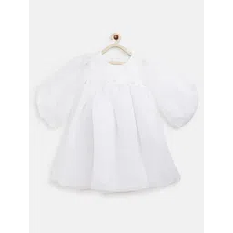 TALES & STORIES Girls Puff Sleeve A-Line Dress-picture-44