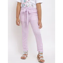 TALES & STORIES Girls Purple Striped Trousers-picture-53