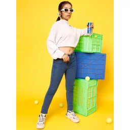 TALES & STORIES Girls Skinny Fit High-Rise Light Fade Stretchable Jeans-picture-54