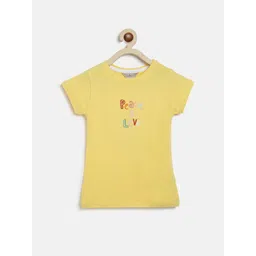TALES & STORIES Girls Typography Printed Embroidered Detail Cotton T-shirt-picture-39