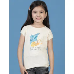 TALES & STORIES Girls Typography Printed Slim Fit T-shirt-picture-48