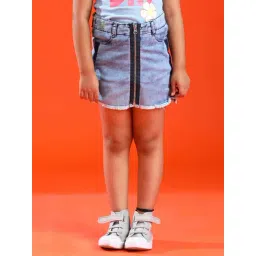 Tales & Stories Kids Blue Cotton Regular Fit Skirt-picture-35