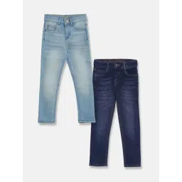 Tales & Stories Kids Blue Solid Jeans (Pack Of 2)-picture-29
