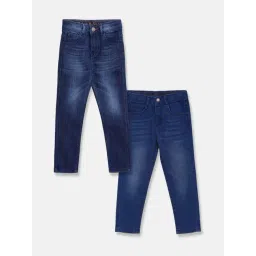 Tales & Stories Kids Blue Solid Jeans (Pack Of 2)-picture-18