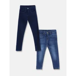 Tales & Stories Kids Blue Solid Jeans (Pack Of 2)-picture-31