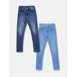 Tales & Stories Kids Blue Solid Jeans (Pack Of 2)-picture-32