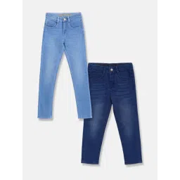 Tales & Stories Kids Blue Solid Jeans (Pack Of 2)-picture-33