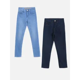 Tales & Stories Kids Blue Solid Jeans (Pack Of 2)-picture-34