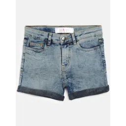 Tales & Stories Kids Blue Washed Shorts-picture-40