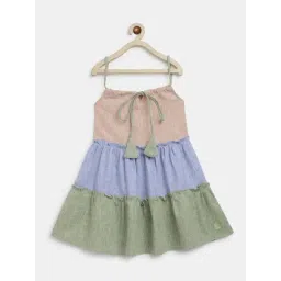 Tales & Stories Kids Multicolor Cotton Color Block Dress-picture-44