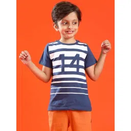 Tales & Stories Kids Navy & White Cotton Printed T-Shirt-picture-28
