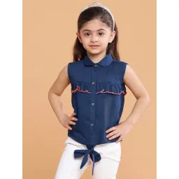 Tales & Stories Kids Navy Cotton Regular Fit Top-picture-25