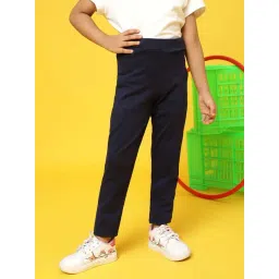 Tales & Stories Kids Navy Cotton Slim Fit Leggings-picture-46