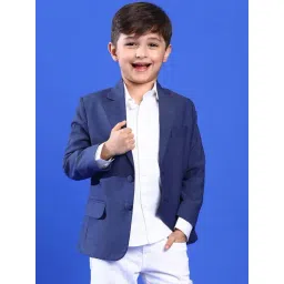 Tales & Stories Kids Navy Regular Fit Full Sleeves Blazer-picture-29