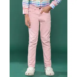 Tales & Stories Kids Pink Cotton Slim Fit Trousers-picture-30