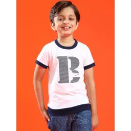 Tales & Stories Kids White & Blue Cotton Printed T-Shirt-picture-40