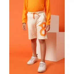 Tales & Stories Kids White & Orange Printed Bermudas-picture-16