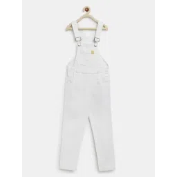 Tales & Stories Kids White Regular Fit Dungaree-picture-19