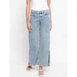 Tales & Stories Light Blue Mid Rise Flared Jeans-picture-41