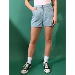 Tales & Stories Light Blue Regular Fit Shorts-picture-28