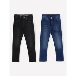 TALES & STORIES Pack Of 2 Boys Slim Fit Light Fade Stretchable Jeans-picture-31