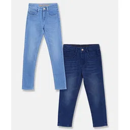 Tales & Stories Pack Of 2 Washed Button Down Jeans - Blue-picture-11