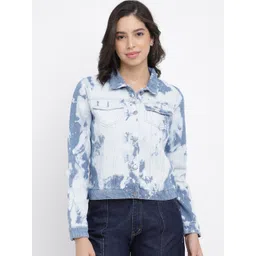 TALES & STORIES Tie and Dye Lightweight Pure Cotton Denim Jacket-picture-41