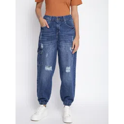 tales & stories Women Regular Fit Blue Pure Cotton Trousers-picture-14